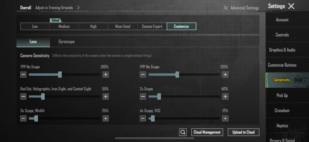 Gyroscope Sensitivity for iPhone 13